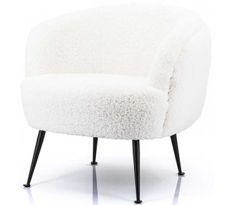 Spisebordsstol i polyester og jern H80 cm - Beige