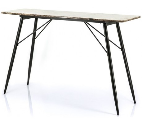 Billede af Konsolbord i jern og marmor 120 x 36 cm - Sort/Brun