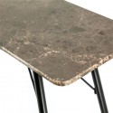 Sofabord i jern og marmor 110 x 56 cm - Sort/Brun