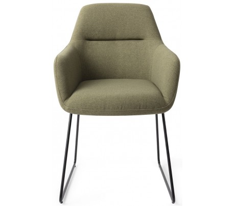 Se 2 x Kinko Spisebordsstole H84 cm polyester - Sort/Jægergrøn hos Lepong.dk