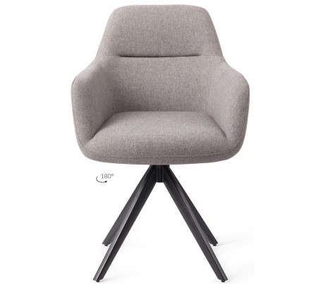 2 x Kinko Rotérbare Spisebordsstole H84 cm polyester - Sort/Mandarin