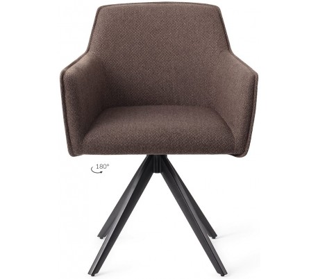 2 x Noto Rotérbare Spisebordsstole H86 cm polyester - Sort/Teal