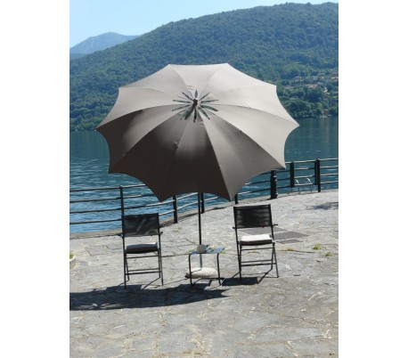 Billede af Maffei Bea parasol i polyester og stål Ø200 cm - Taupe