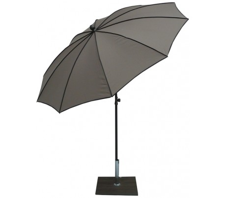 Se Maffei Border parasol i dralon og stål Ø200 cm - Taupe hos Lepong.dk