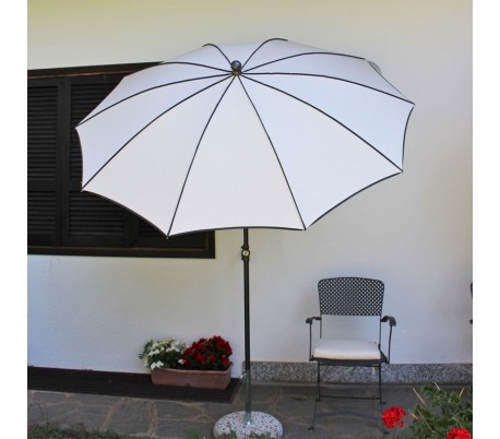 Billede af Maffei Border parasol i dralon og stål Ø200 cm - Hvid