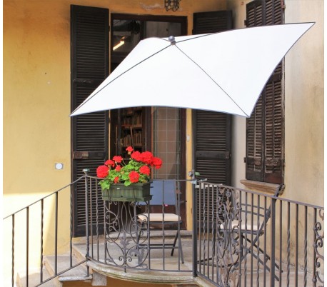 Se Maffei Border parasol i dralon og stål 210 x 130 cm - Natur hos Lepong.dk