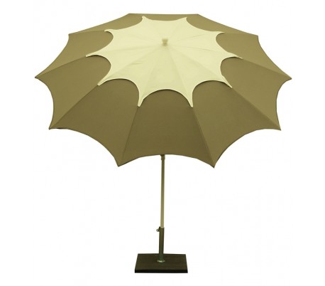 Se Maffei Flos parasol i dralon og stål Ø250 cm - Hvid/Taupe hos Lepong.dk