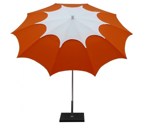 Se Maffei Flos parasol i dralon og stål Ø250 cm - Hvid/Orange hos Lepong.dk