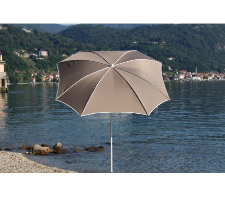 Se Maffei Malta parasol i polyester og stål Ø200 cm - Taupe hos Lepong.dk