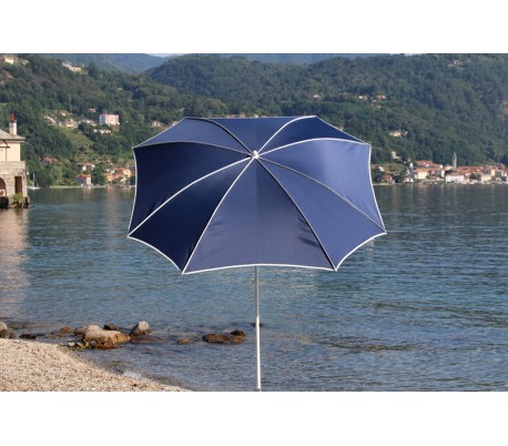 Se Maffei Malta parasol i polyester og stål Ø200 cm - Blå hos Lepong.dk