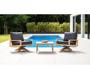 Roble Lounge Havestol i træ H90 cm - Natur/Charcoal 2