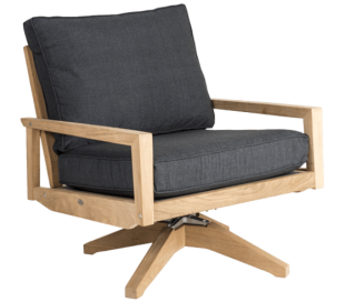 Roble Lounge Havestol i træ H90 cm - Natur/Charcoal
