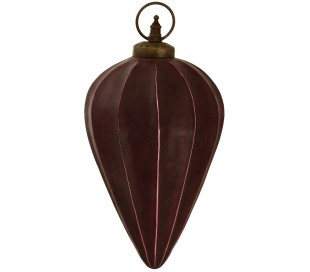 XXL Juleophæng i glas H30 x Ø16 cm - Antik bordeaux