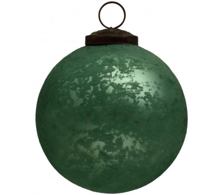 Julekugle i glas Ø12 cm - Antik grøn