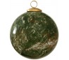 Julekugle i glas Ø12,5 cm - Grøn marmoriseret