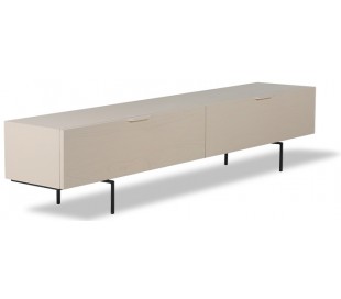 Tvbord i sungkaitræ og metal H36 x B250 cm - Sort/Sand 2