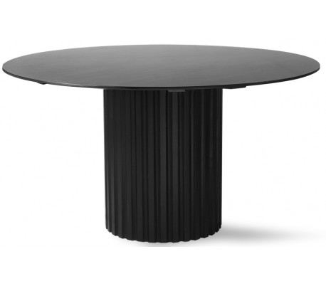 Se Rundt spisebord i sunkaitræ og mdf Ø140 cm - Sort hos Lepong.dk