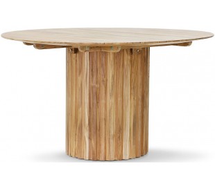 Rundt spisebord i sunkaitræ og mdf Ø140 cm - Hvid 2