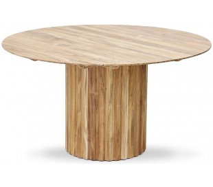 Rundt spisebord i sunkaitræ og mdf Ø140 cm - Hvid