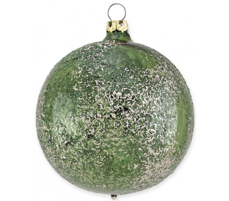 Julekugle i mundblæst glas Ø8 cm - Skinnende mintgrøn