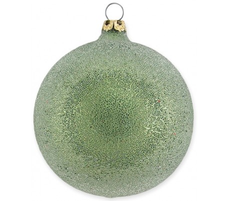 Julekugle i mundblæst glas Ø8 cm - Skinnende mintgrøn