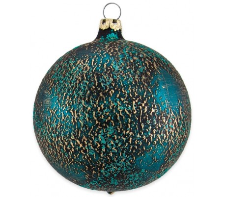 Julekugle i mundblæst glas Ø8 cm - Mat slidt bronzebrun