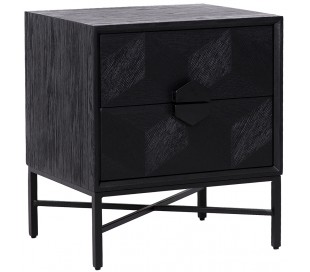 Blackbone Kommode i egetræ H87 x B108 x D45 cm - Sort/Guld 2