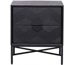 Blackbone Kommode i egetræ H87 x B108 x D45 cm - Sort/Guld