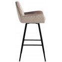 Linsey rotérbar barstol i velour H100 cm - Sort/Grøn