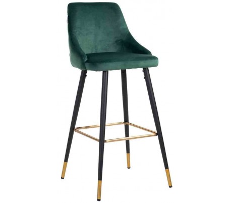 Se Imani barstol i velour H109 cm - Sort/Grøn hos Lepong.dk