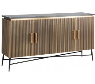 Raffles sideboard i genanvendt træ og metal B200 cm - Sort/Brun