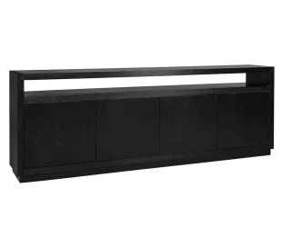 Hunter sideboard i egetræsfinér og stål B220 cm - Sort/Antik guld