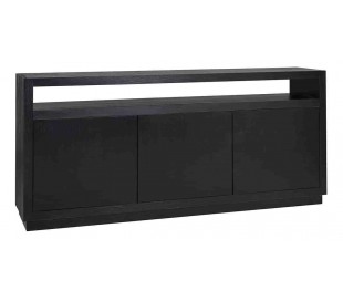 Oakura sideboard i egetræsfinér B240 cm - Sort