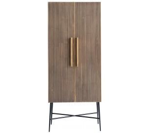 Ironville sideboard i glas og jern B160 cm - Sort/Antik messing 2