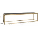 Blackbone sofabord i egetræ og stål 150 x 80 cm - Sort/Guld