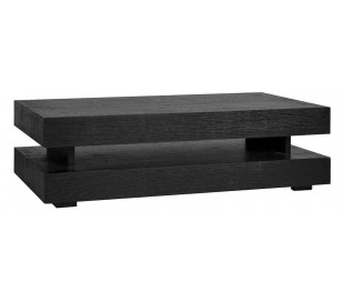 Oakura sofabord i egetræsfinér og jern 120 x 60 cm - Sort