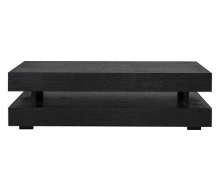 Oakura sofabord i egetræsfinér og jern 120 x 60 cm - Sort 2