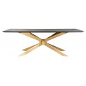 Hunter spisebord i egetræsfinér og stål 260 x 100 cm - Sort/Antik guld