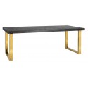Blackbone spisebord i egetræ og stål 180 x 90 cm - Sort/Guld