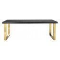 Blackbone spisebord i egetræ og stål 180 x 90 cm - Sort/Guld