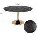 Blackbone spisebord i egetræ og stål 220 x 100 cm - Sort/Guld