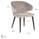 Indigo spisebordsstol i velour H81 cm - Sort/Stengrå