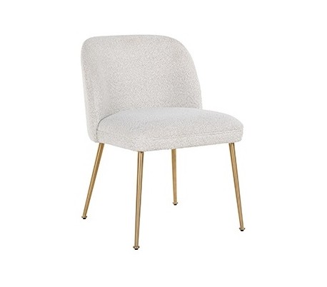 Se Cannon spisebordsstol i polyester H84 cm - Hvid/Børstet guld hos Lepong.dk