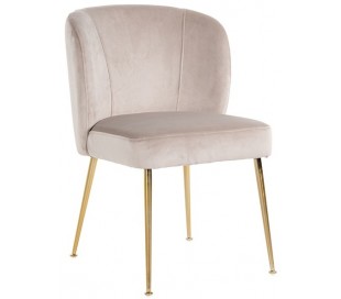 Cannon spisebordsstol i velour H84 cm - Børstet guld/Stengrå