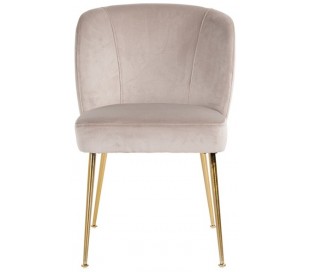 Cannon spisebordsstol i velour H84 cm - Børstet guld/Stengrå 2