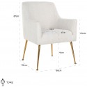Harper spisebordsstol i velour H87 cm - Børstet guld/Stengrå fjer