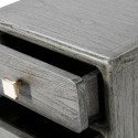 Sengebord i metal og træ H66 x B52 cm - Grå/Antik guld