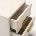 Sengebord i træ H61 x B50 cm - Antik hvid