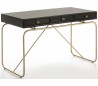 Skrivebord med 3 skuffer i metal og træ 120 x 60 cm - Sort/Antik guld
