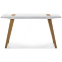 Skrivebord med 3 skuffer i metal og træ 120 x 60 cm - Antik hvid/Antik guld